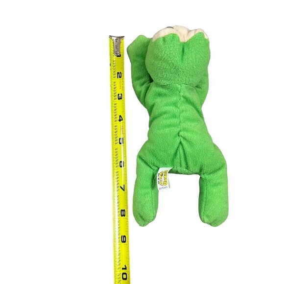 Frog Plush Toad Stuffed Animal Green Curto Toy Beanie Laying Amphibian Smiling - Picture 8 of 8